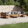 Image de vidaXL Salon de jardin avec coussins 8 pcs - Bois massif d'acacia
