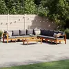 Image de vidaXL Salon de jardin coussins 6 pcs bois acacia