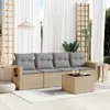 Image de vidaXL Salon de jardin résine tressée - Beige