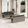 Image de vidaXL Salon de jardin 7 pcs résine tressée - Coussins gris