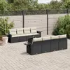 Image de vidaXL Salon de jardin 9 pcs - Résine tressée noir