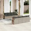 Image de vidaXL Salon de jardin 9 pcs - Coussins résine tressée gris clair