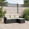 Image de vidaXL Salon de jardin 4 pcs avec coussins - Noir