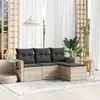 Image de vidaXL Salon de jardin 4 pcs - Coussins gris clair