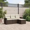 Image de vidaXL Salon de jardin - 4 pcs Résine tressée Marron
