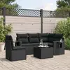 Image de vidaXL Salon de jardin 6 pcs avec coussins résine tressée - Noir