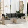 Image de VidaXL Salon de jardin 6 pcs - Gris clair résine tressée