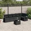 Image de Salon de jardin VIDAXL résine tressée - Noir - 7 pièces