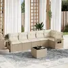 Image de vidaXL Salon de jardin 7 pcs - Beige
