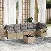Image de vidaXL Salon de jardin 7 pcs - Beige résine tressée