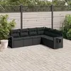 Image de VIDAXL Salon de jardin 6 pcs - Noir Résine Tressée