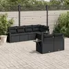 Image de VidaXL Salon de jardin 7 pcs - Noir