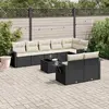 Image de vidaXL 9 pcs Salon de Jardin - Noir Résine Tressée