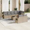 Image de VidaXL Salon de jardin 9 pcs - Beige