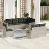 Image de vidaXL Salon de jardin 8 pcs - Gris clair