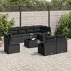 Image de Salon de jardin vidaXL 9 pcs - Résine tressée noire
