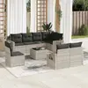 Image de vidaXL Salon de Jardin - 9 pcs - Gris Clair Rotin