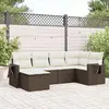 Image de vidaXL Salon de jardin avec coussins 6 pcs - Marron