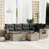 Image de vidaXL Salon de jardin 7 pcs - Gris clair