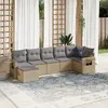 Image de vidaXL Salon de jardin 7 pcs - Coussins beige