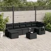 Image de VidaXL salon de jardin 8 pcs - Noir résine tressée