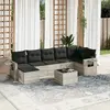 Image de VIDAXL Salon de jardin avec coussins gris clair - 8 pièces