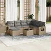 Image de VIDAXL Salon de jardin avec coussins - 8 pcs - Beige