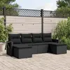 Image de vidaXL Salon de jardin - Résine tressée - Noir - 6 pcs