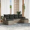 Image de VIDAXL Salon de jardin - Gris clair, résine tressée avec tables pliables