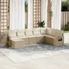 Image de vidaXL Salon de jardin - Résine tressée - Beige - 8 pcs