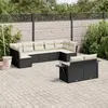 Image de vidaXL Salon de jardin 9 pcs - Noir
