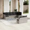 Image de VidaXL salon de jardin 9 pcs - Gris clair résine tressée