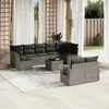 Image de VidaXL Salon de jardin résine tressée 10 pcs - Gris
