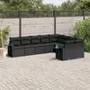 Image de vidaXL Salon de Jardin 9 pcs - Noir - Résine Tressée