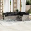 Image de vidaXL Salon de jardin 9 pièces - Gris clair