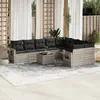 Image de Salon de jardin 10 pcs gris clair résine tressée