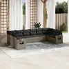Image de vidaXL Salon de jardin - 10 pcs - Résine tressée gris