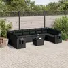 Image de vidaXL Salon de jardin 11 pcs - Noir