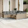 Image de VidaXL 11 pcs Salon de jardin avec coussins - Beige