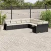 Image de Salon de jardin 10 pièces - Coussin noir - Résine tressée