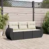 Image de Salon de jardin 3 pcs coussin noir - vidaXL