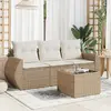 Image de VIDAXL Salon de jardin 4 pcs - Beige Résine Tressée