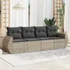 Image de Vidaxl Ensemble Salon de Jardin 4 pcs - Gris Clair Résine Tressée
