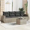 Image de vidaXL Salon de jardin 5pcs - Résine tressée - Gris clair