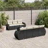 Image de Salon de jardin résine tressée avec coussins VIDA XL - Noir