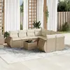 Image de vidaXL Salon de jardin avec coussins 9 pcs - Beige