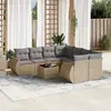 Image de vidaXL Salon de jardin 9 pcs - Beige résine tressée