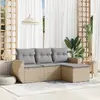 Image de VIDAXL Salon de jardin 4 pcs beige résine tressée