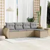 Image de vidaXL Salon de jardin résine tressée beige 5 pcs
