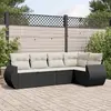 Image de vidaXL Salon de jardin 5 pcs - Noir